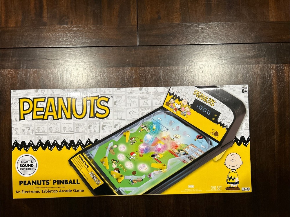 Peanuts SNOOPY Electronic Tabletop Arcade Game PINBALL Machine w/ Lights & Sound