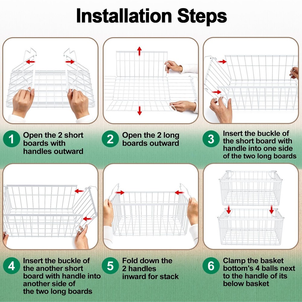 Freezer Organizer Bins, 2 Pack Stackable Deep Chest Freezer Organizer Bins, F...