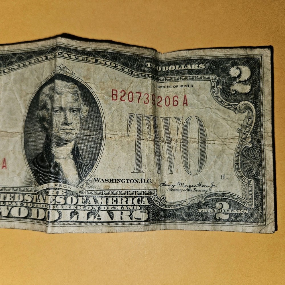 1928-C $2 Two Dollar Bill Red Seal United States Note