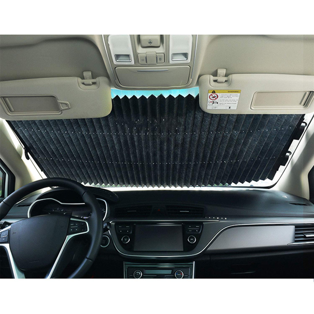 Retractable Windshield Sun Shade for Car Auto Sunshade for Suction Cups