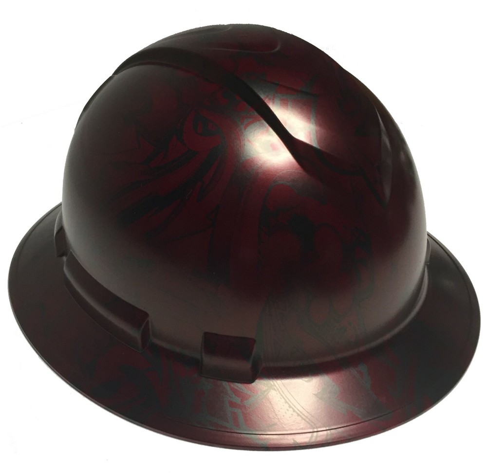 Hydro Dipped Custom Hard Hat Ridgeline Full Brim Brandywine Red Graffiti