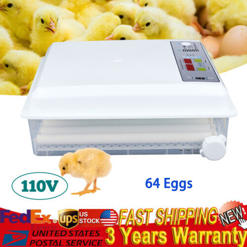 64 Digital Eggs Incubator Egg Hatcher With Temperature Control Automatic Turner