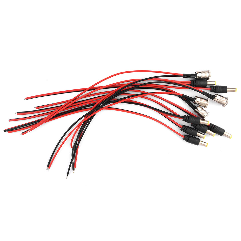 10x DC Power Jack Socket Threaded Female PanelMount Connector Adapter 5.5x2.1mm