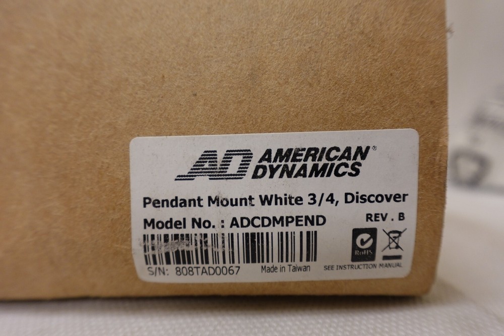 American Dynamics ADCDMPEND Surveillance Camera Pendant Mount WHITE 3/4 Discover