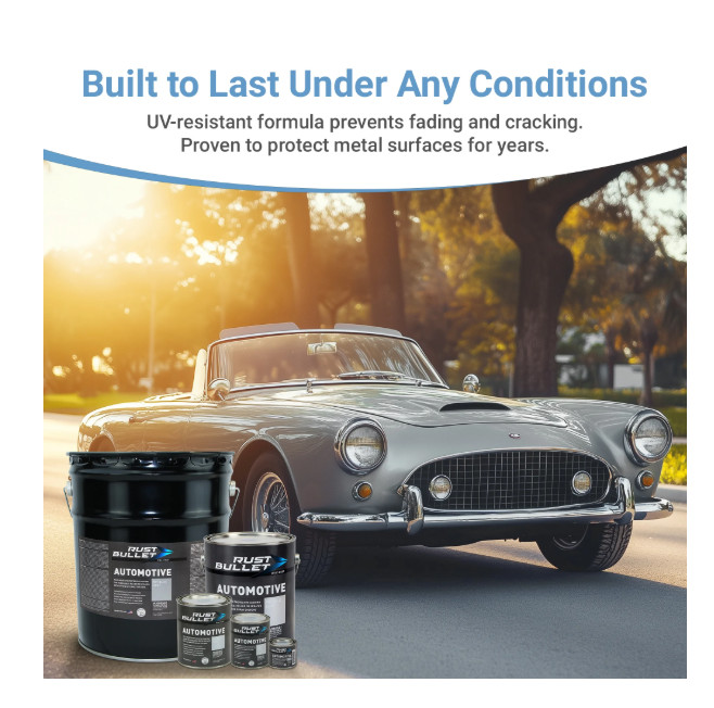 Rust Bullet - Automotive - Rust Inhibitor Rust Paint - Quart Metallic Gray