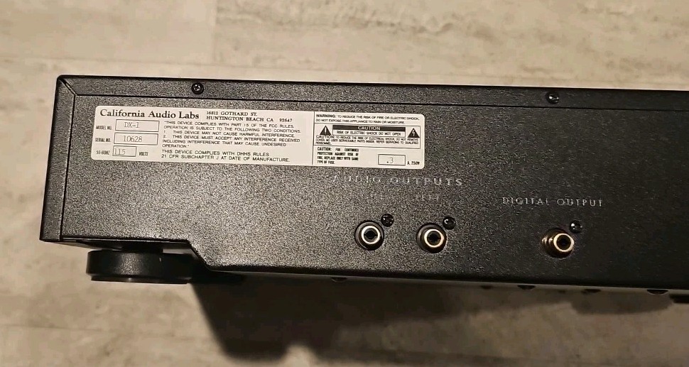 California Audio Labs Compact Disc Player DX-1 CD Player Tested Working