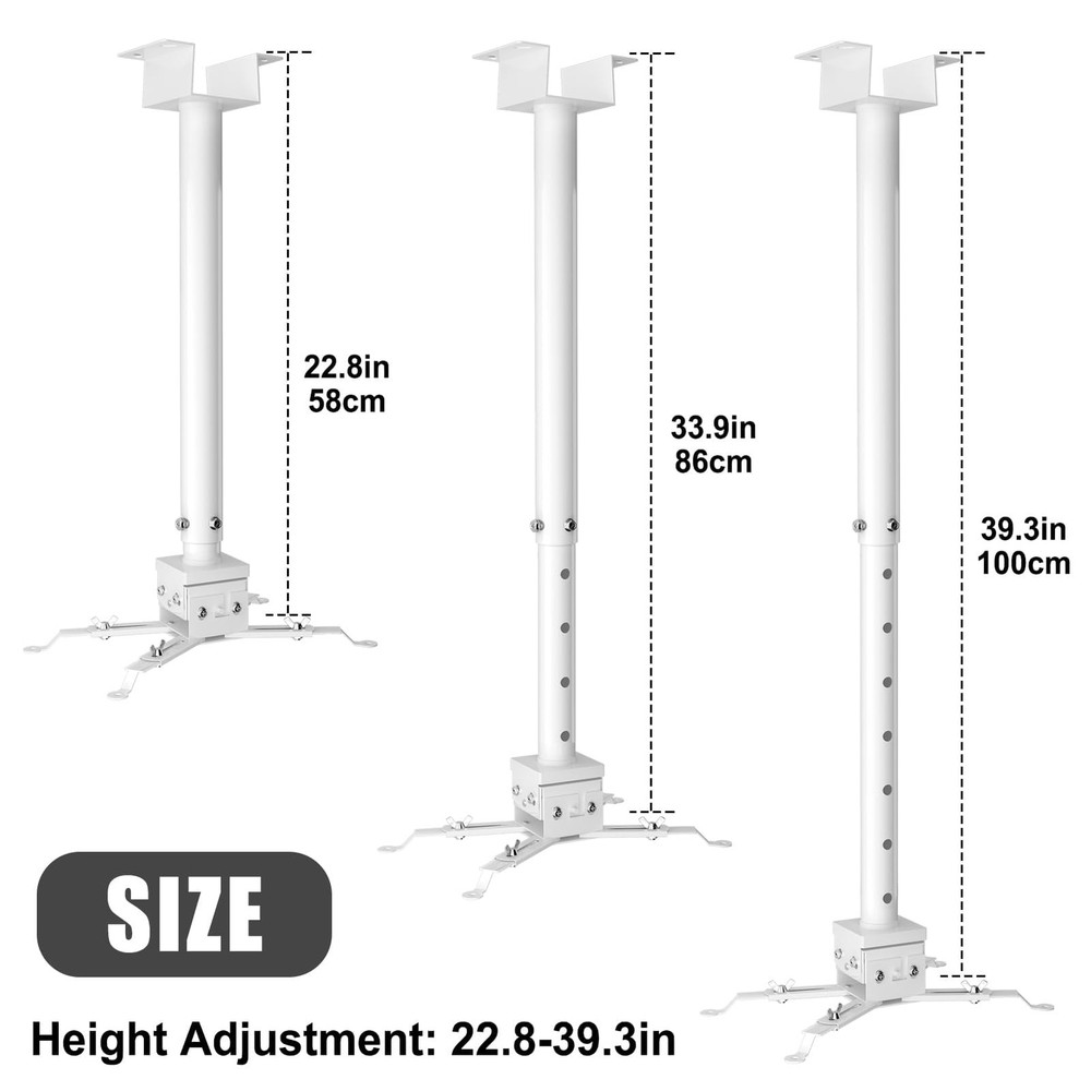 Upgraded Projector Ceiling Mount 23-39” / 58-100CM Heavy Duty Adjustable Proj...