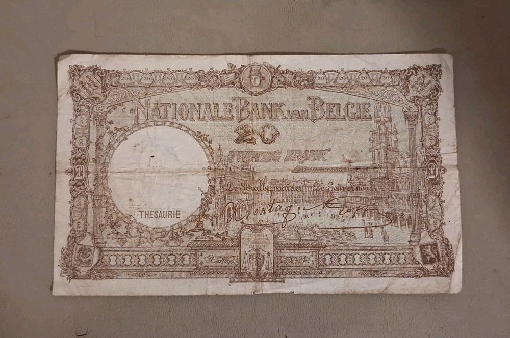 1941 Belgium 20 Francs Note