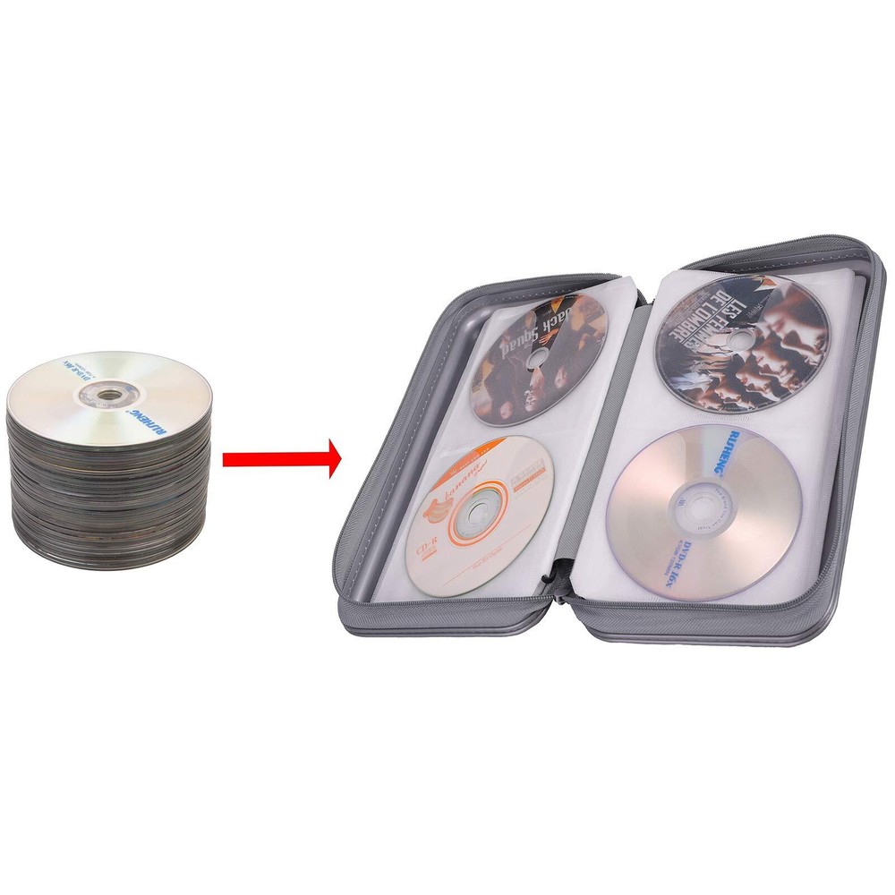 Estuche protector tipo billetera con capacidad para 96 ​​CD y DVD