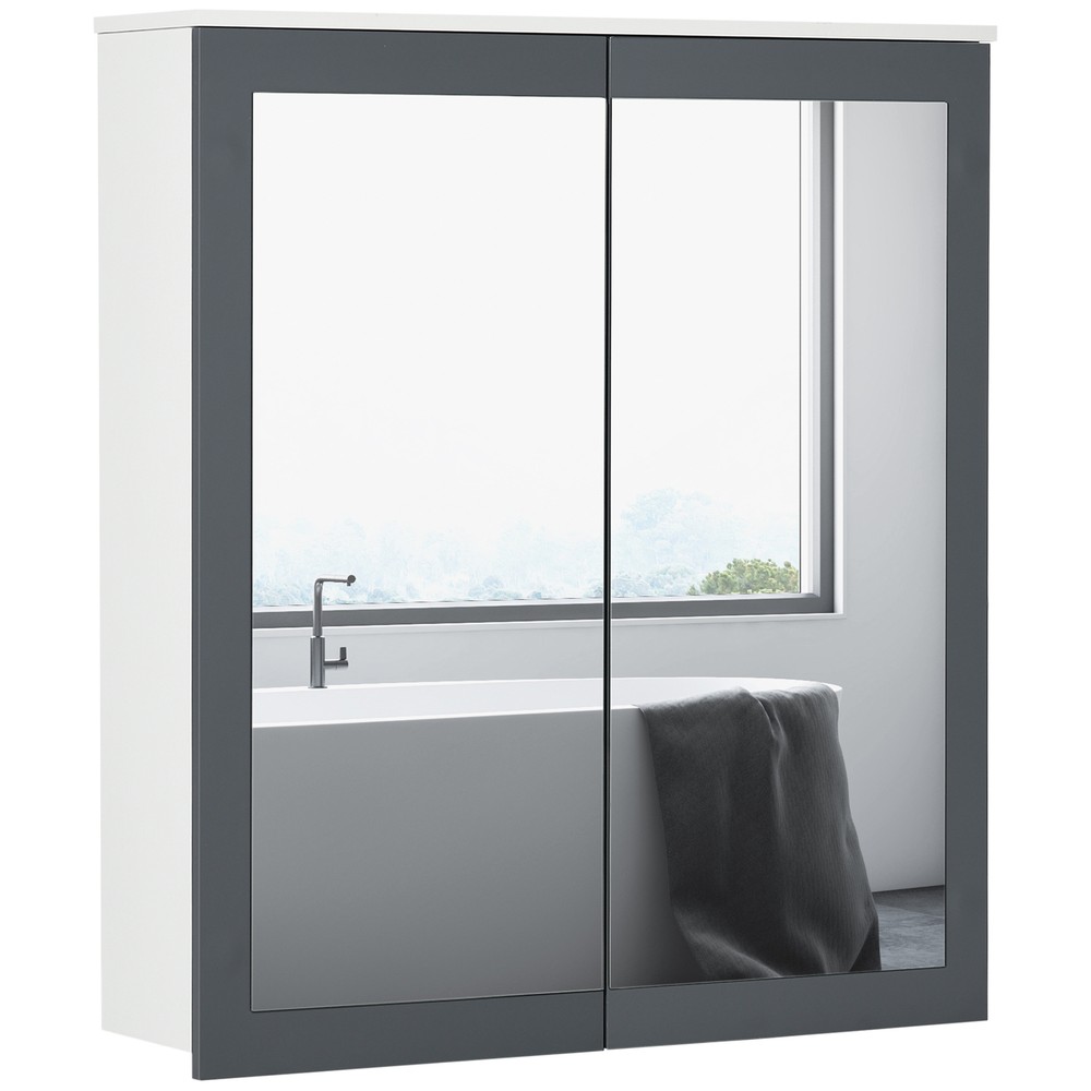 Wall Mounted Bathroom Wall Cabinet with Mirror Double Doors