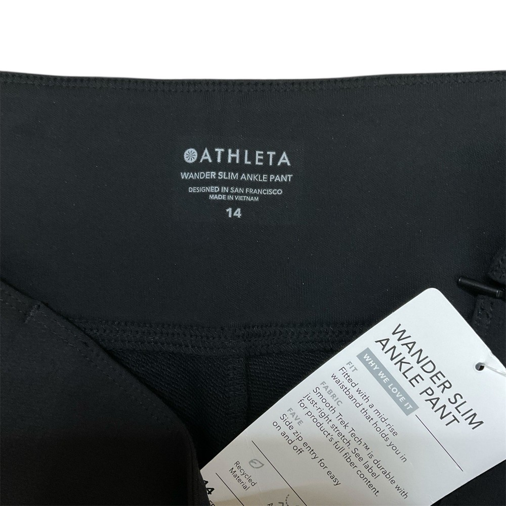 Athleta Wander Slim Ankle Pants Black Size 14