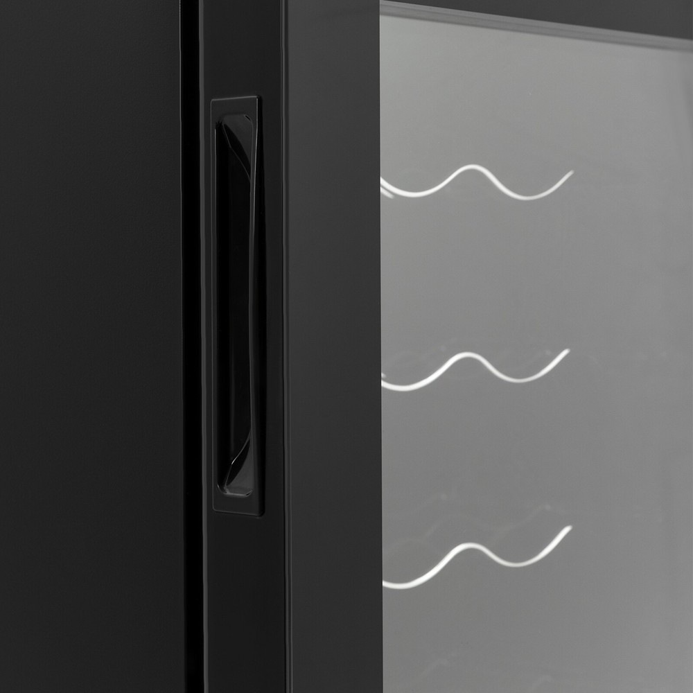 Black Wine Fridge 48L 20-Bottles Small Wine Cooler Rectangular Wine Cellar 110V