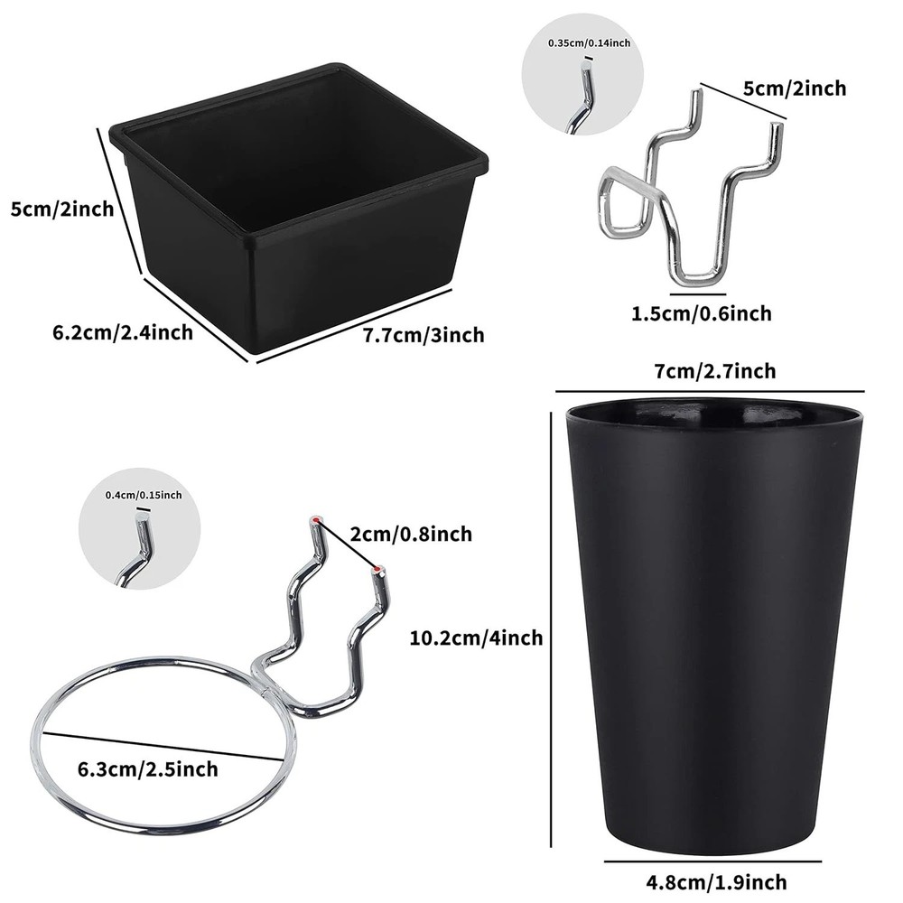 6 Sets Pegboard Bins with Hooks - Pegboard Organizer for Accessories, Tools, Sto