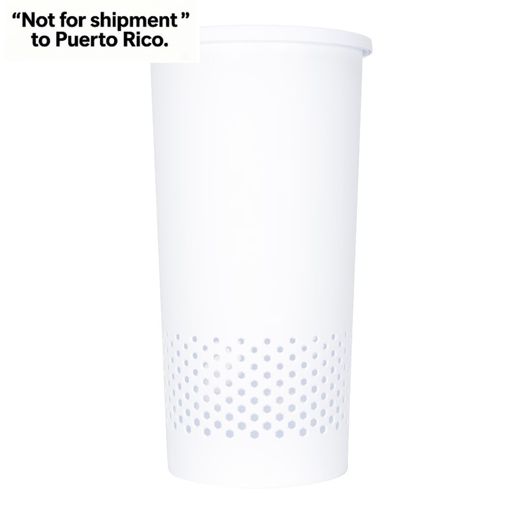 Round Lidded Hamper, White, Adult