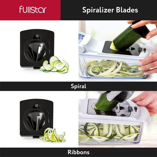 Fullstar Vegetable Chopper - Spiralizer Vegetable Slicer - Onion Chopper with Co