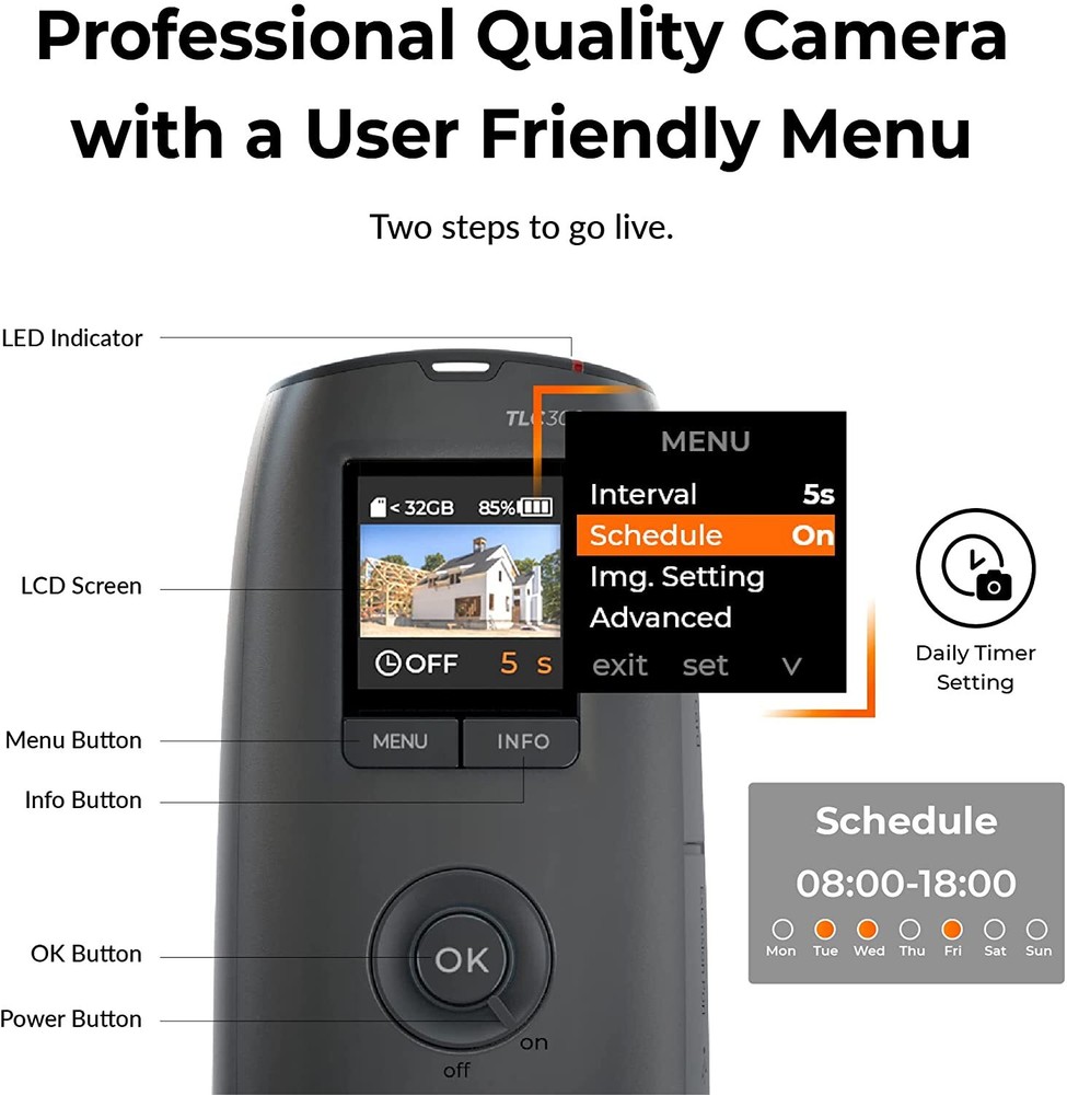 Brinno Time Lapse Camera TLC300-M Bundle 2023 Timelapse Camera Outdoor Construct
