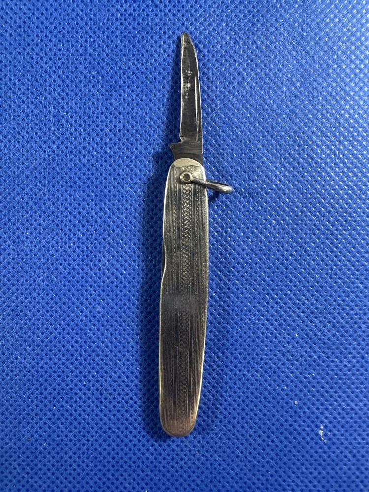English Richards Sheffield Double Bladed Plaid Handle Knife #206