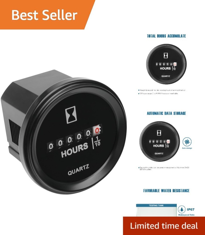 Versatile Mechanical Hour Meter with  Waterproof Design for All Machines