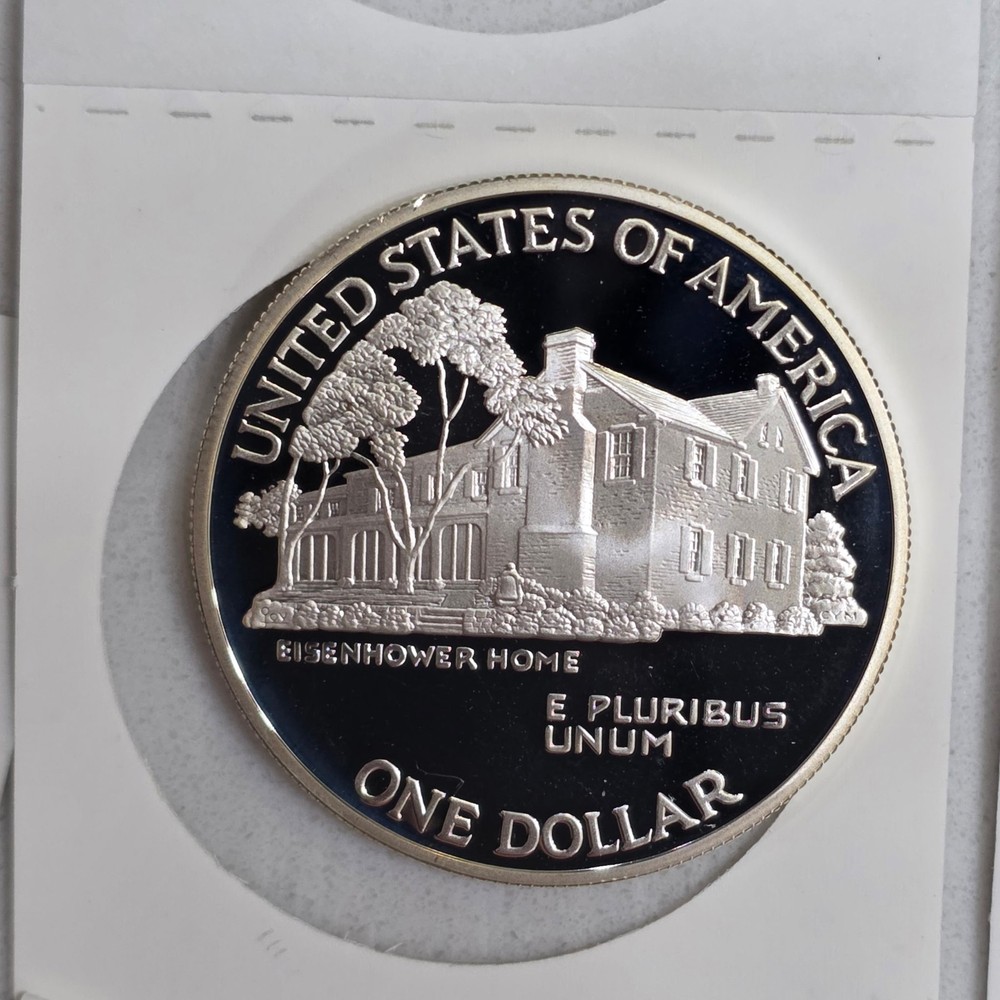 1990-P Eisenhower Centennial $1 Silver Proof Commemorative Uncirculated Dollar