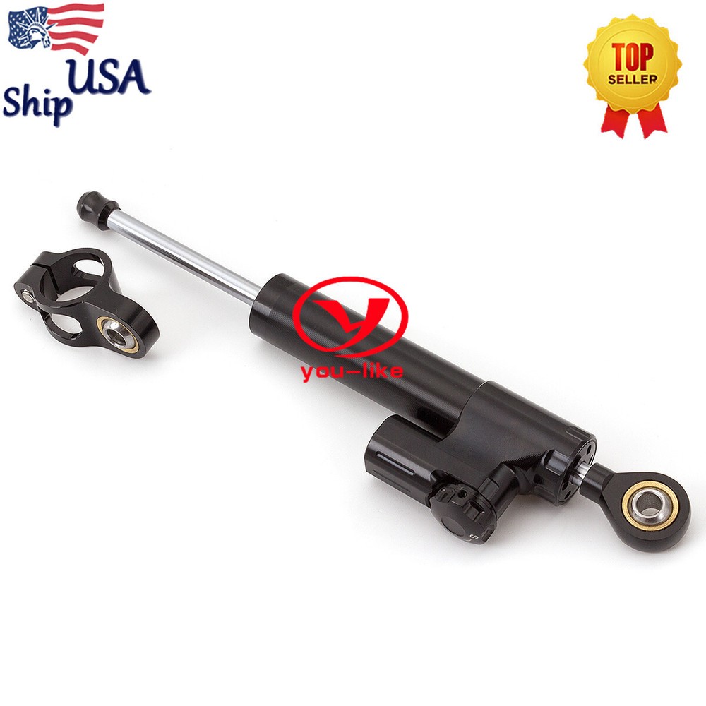 CNC Universal Steering Stabilizer Damper Linear Control Safety Black Aluminum