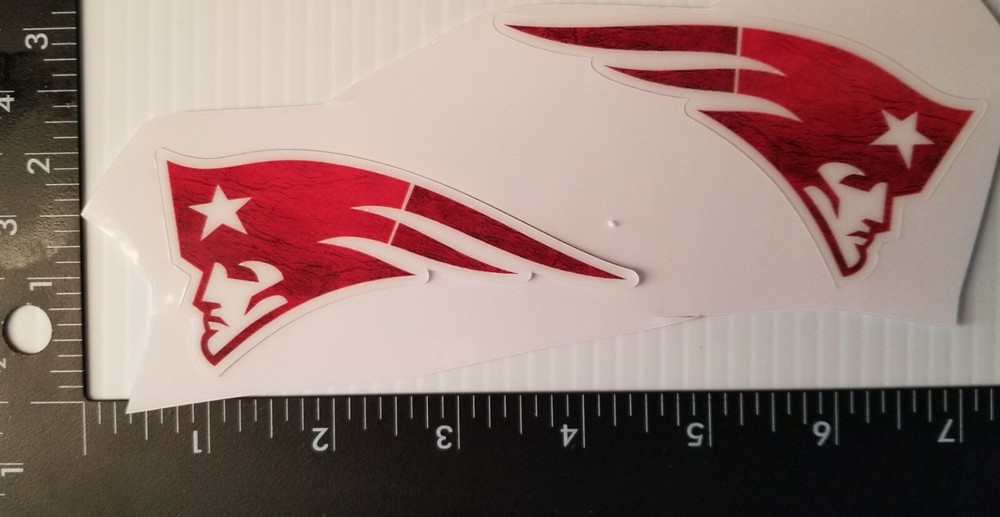 Patriots Red Leather Mini Size Helmet Decals