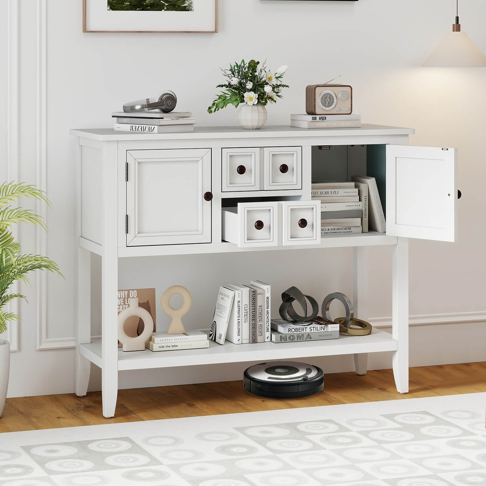 Buffet Sideboard Cabinet Entryway Console Table with 2 Doors and 2 Drawers