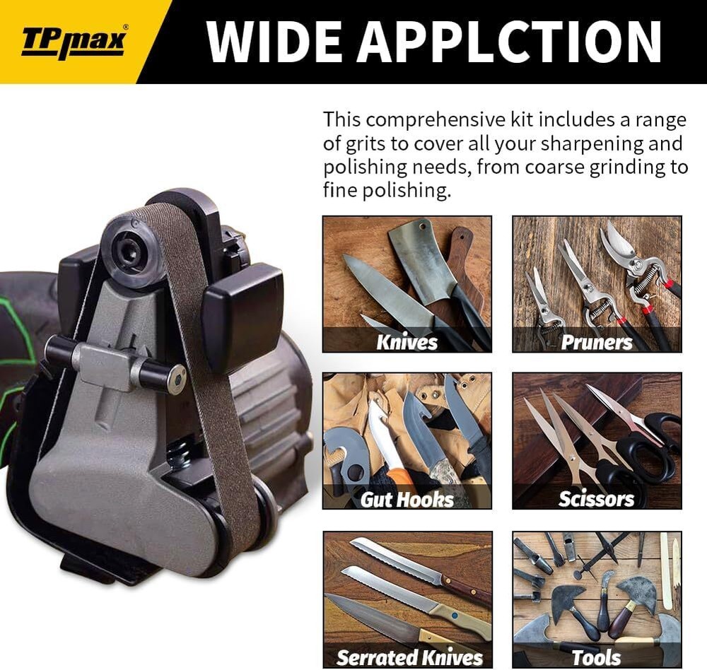 45-Piece Knife Sharpener Sanding Belt Kit for Work Sharp WSKTS-KO, Various Grits