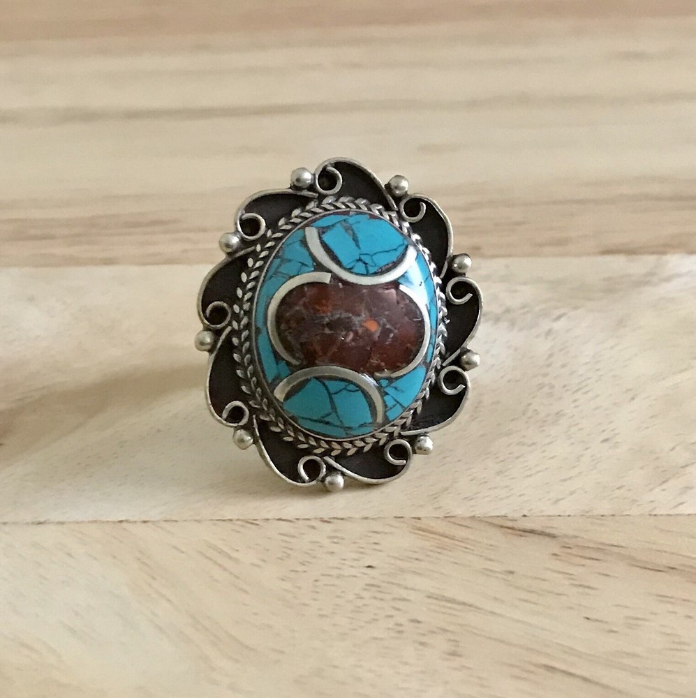 Turquoise Coral Ring