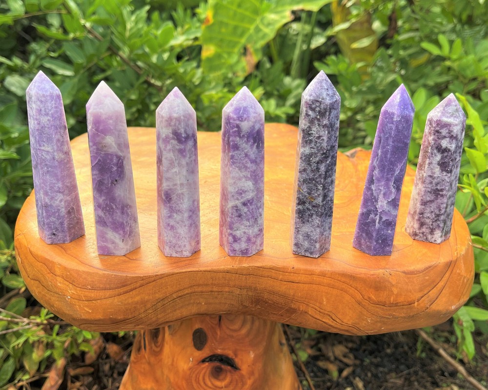 Lepidolite Obelisk (6-Sided Lepidolite Crystal Tower, A Grade Lepidolite Point)