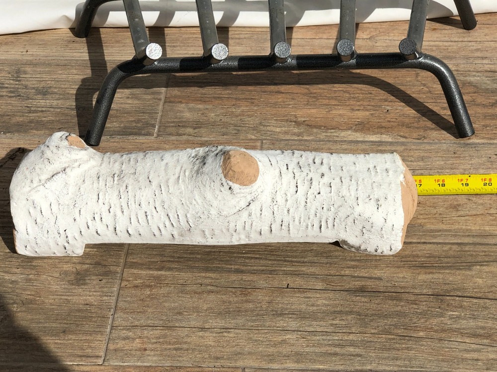 PIECE DECORATIVE REALISTIC FLAME CERAMIC WOOD BIRCH FIREPIT LOG SET 5 piece