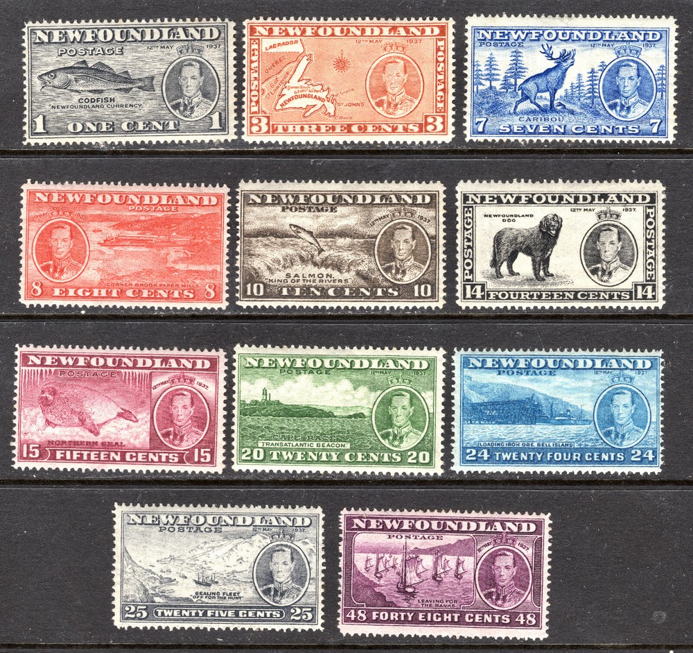 Newfoundland 1937 Commorative Set #233-243 MNH CV $64.50