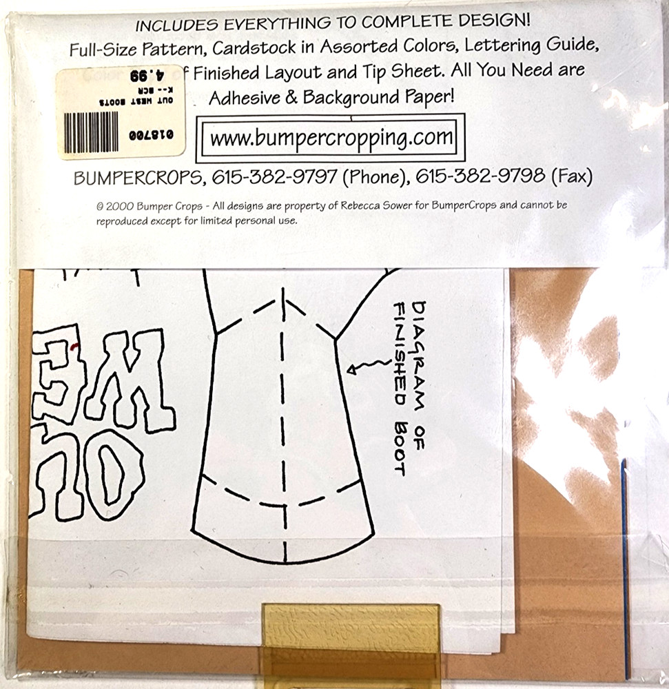 Out West Boots Kit for 2 Scrapbook Pages Designs Patterns Instructions 2000