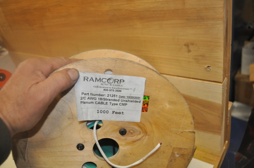 RAMCORP 18/2C 21251 Plenum Stranded UNShielded Security/Alarm Cable CMP 1000ft