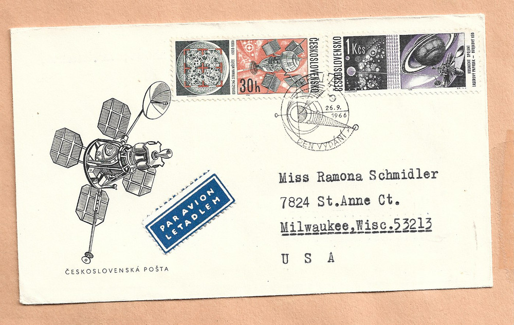 CZECHOSLOVAKIA SPACE SEP 26,1966  SPACE COVER
