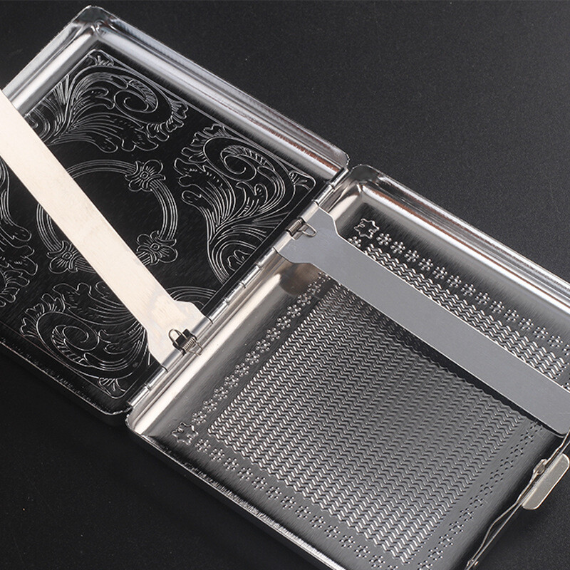 Silver Vintage Metal Pockets Cigarette Case Holder Wallet Storage Double Sided