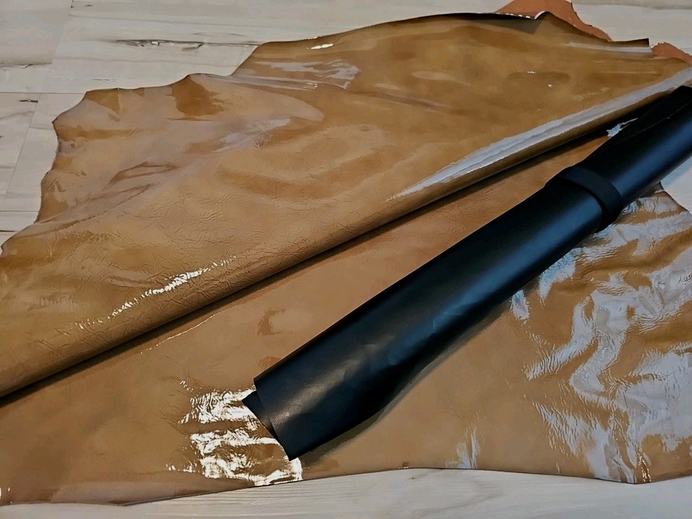 LIGHT BROWN SHEEPSKIN LAMBSKIN LEATHER HIDE CRACKLE GRAIN PANEL,SHEET,SQUARE