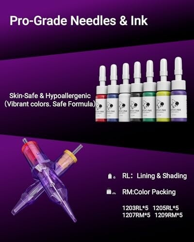 Wireless Tattoo Kit Complete for Beginners Pen Machine with Power Supply Needles