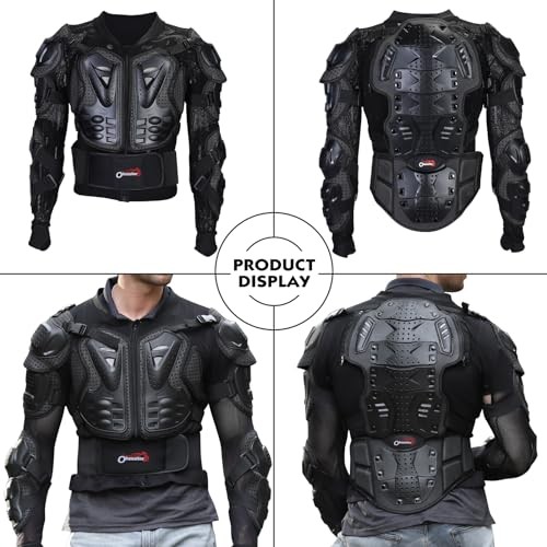 Motorcycle Body Protective Jacket Armor Men, Motocross Medium-Large Black