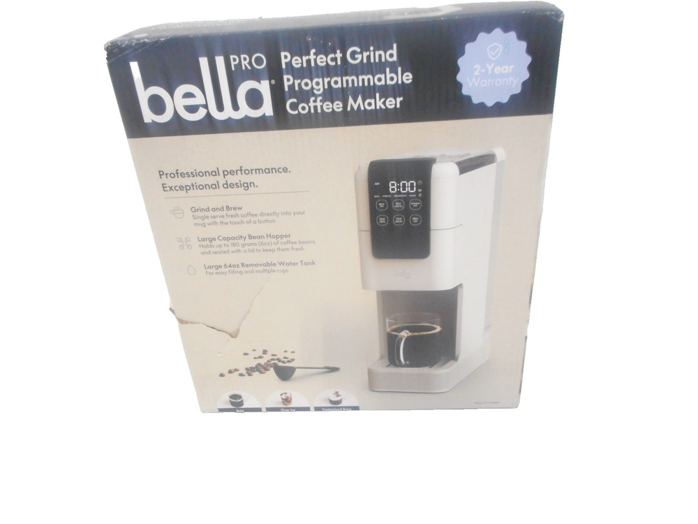 Bella PRO Perfect Grind Programmable Single-Serve Coffee Maker Grinder