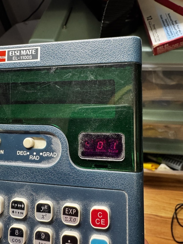 Sharp Elsi Mate EL-1100S Calculator RARE blue READ