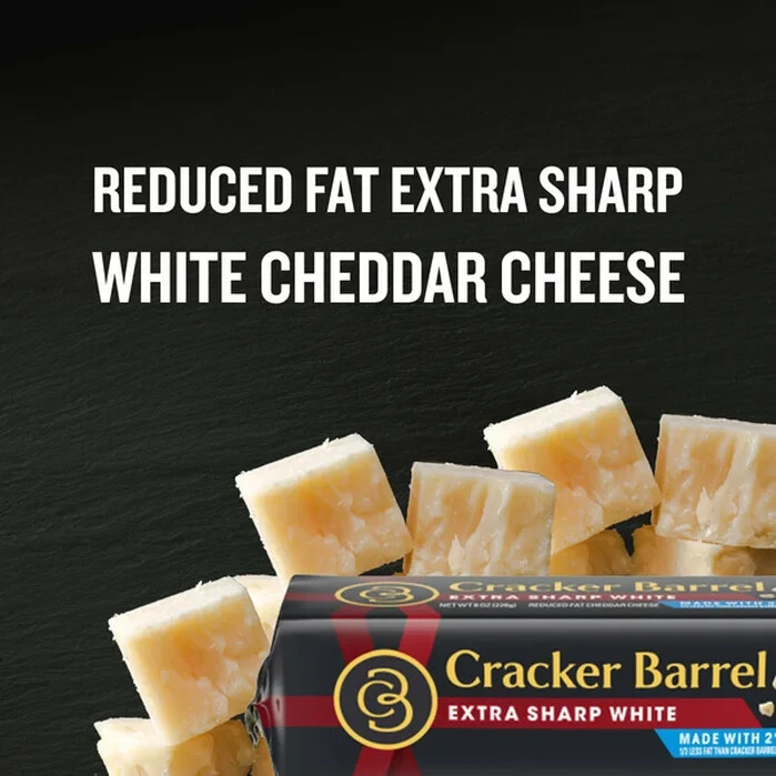 2 pack Cracker Barrel Extra Sharp White Cheddar made with 2% milk