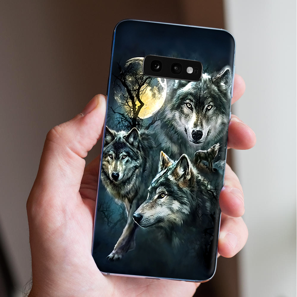 Skins Decal wrap for Samsung Galaxy S10e - 3 Wolves Moonlight