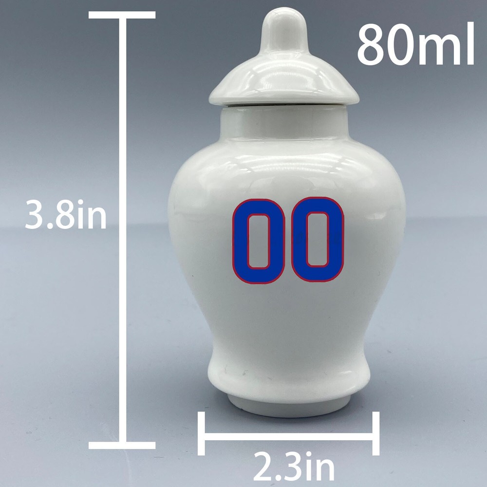 Ceramic Baseball Urn – Chicago Cubs Theme, Custom Text & Number