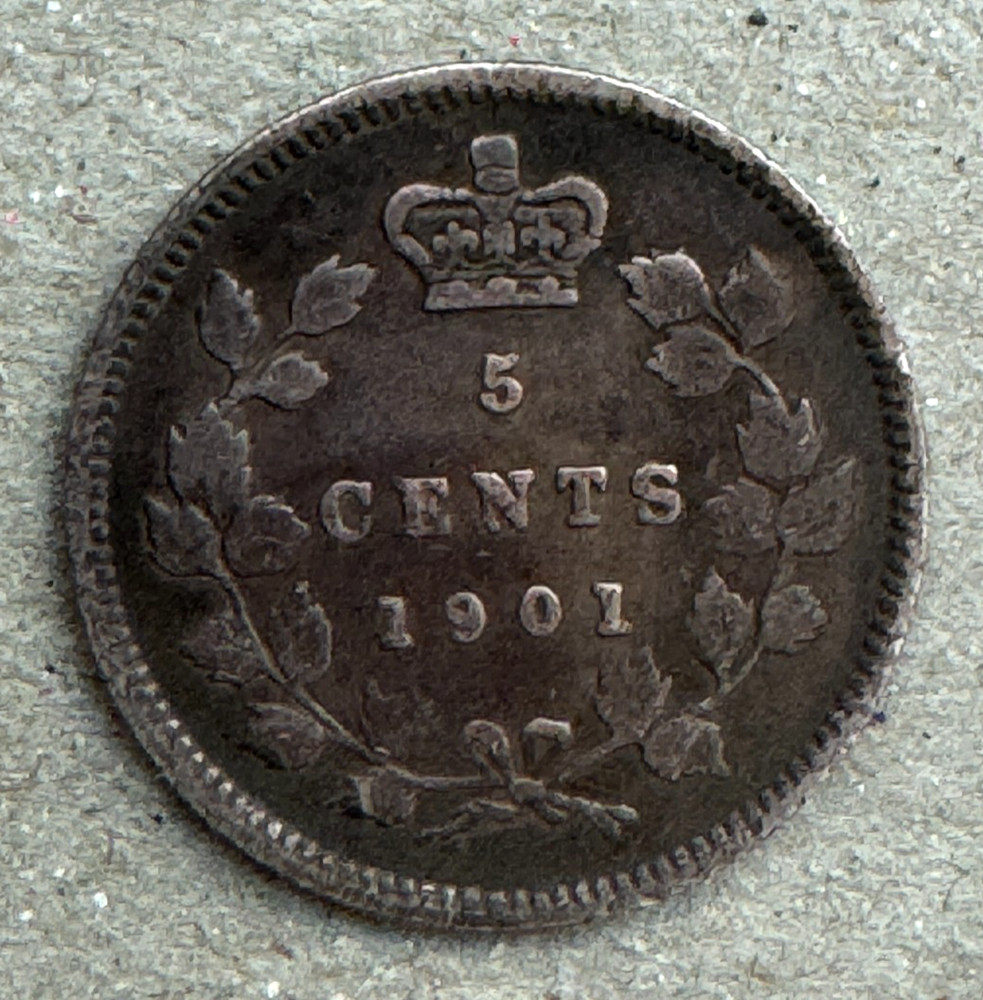Canada, 5 Cents, 1901, KM#2