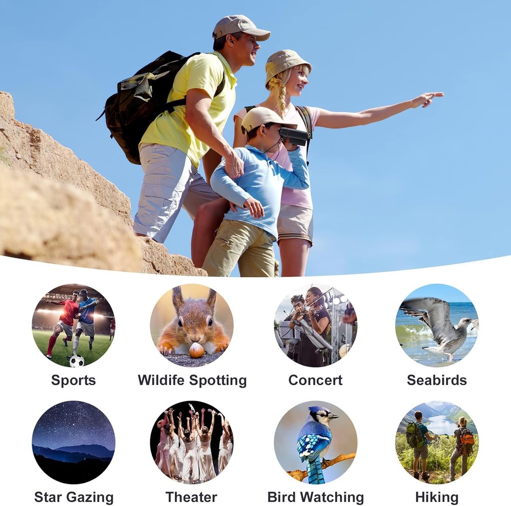 Compact Binoculars, Lightweight Foldable Small Binoculars for Adults and...