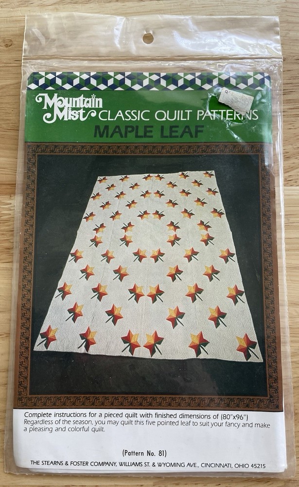 VTG Mountain Mist Classic Quilt Pattern MAPLE LEAF No. 81
