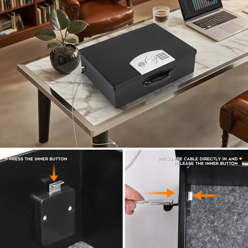 Portable Metal Safe Box with Digital Code Lock,Fire Resistant Storage for Docume