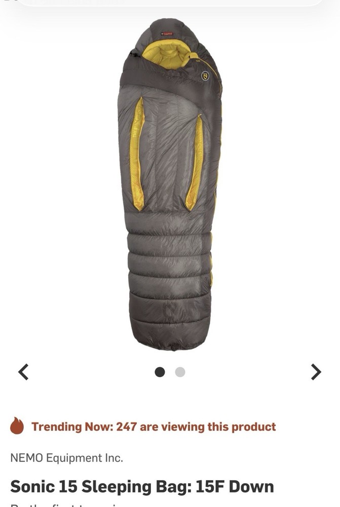 Nemo Sonic Down Sleeping bag 15
