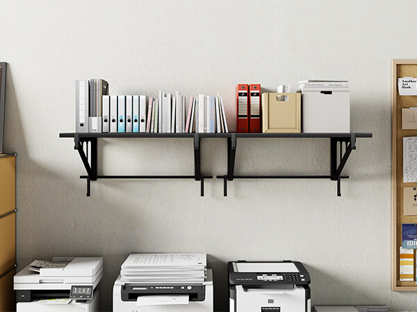 TECSPACE 2-Pack 2' x 3' Wall Mounted Garage Shelves, 330 Lbs Capacity Each