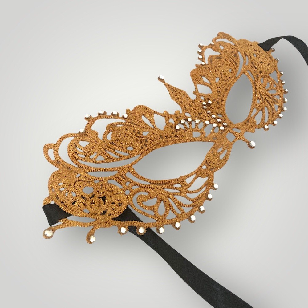 Lace Masquerade Mask In Gold